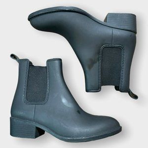 Jeffrey Campbell Black Stormy Chelsea Rain Boot Size 7